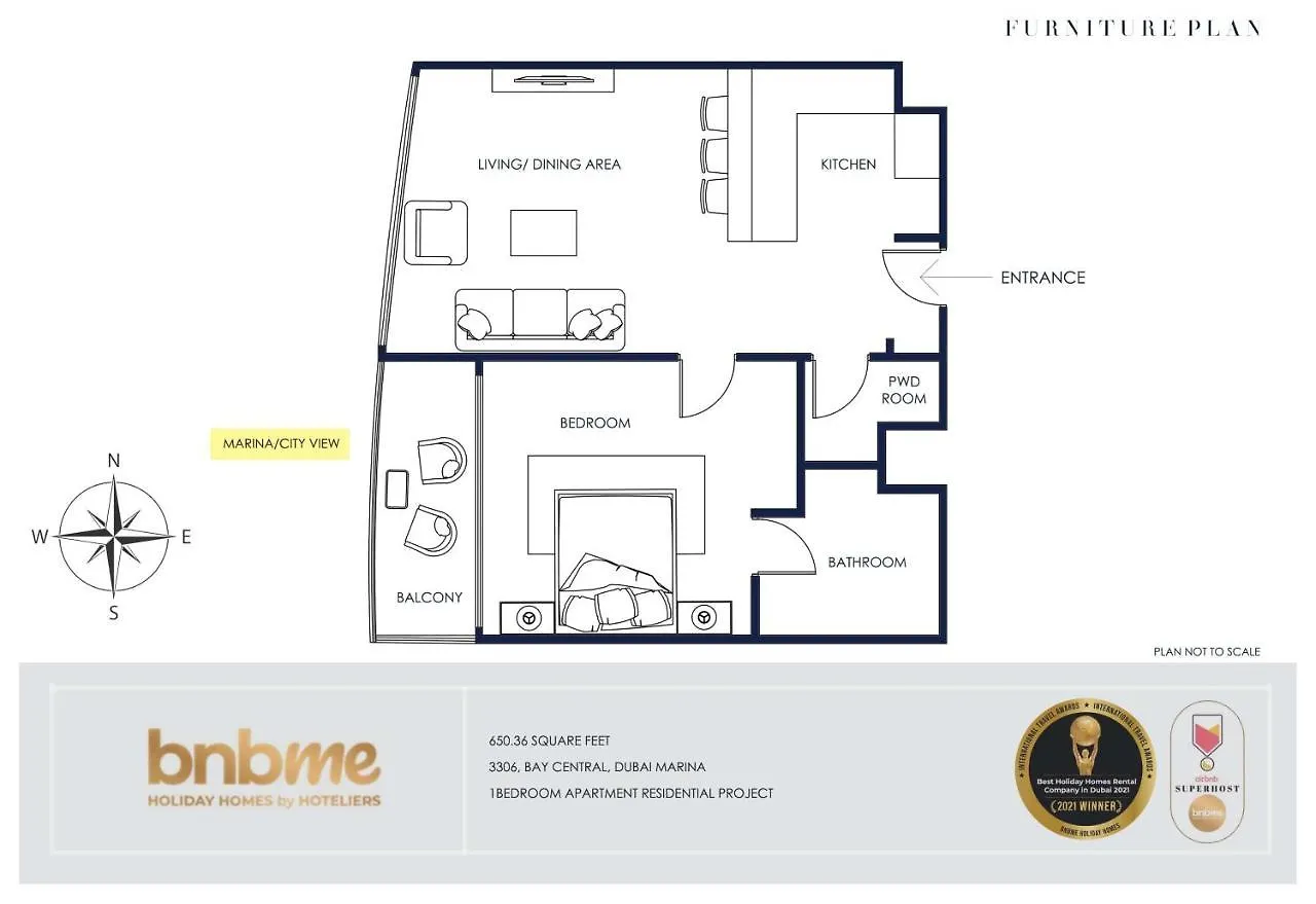 Bnbme - Bay Central Apartment Dubai